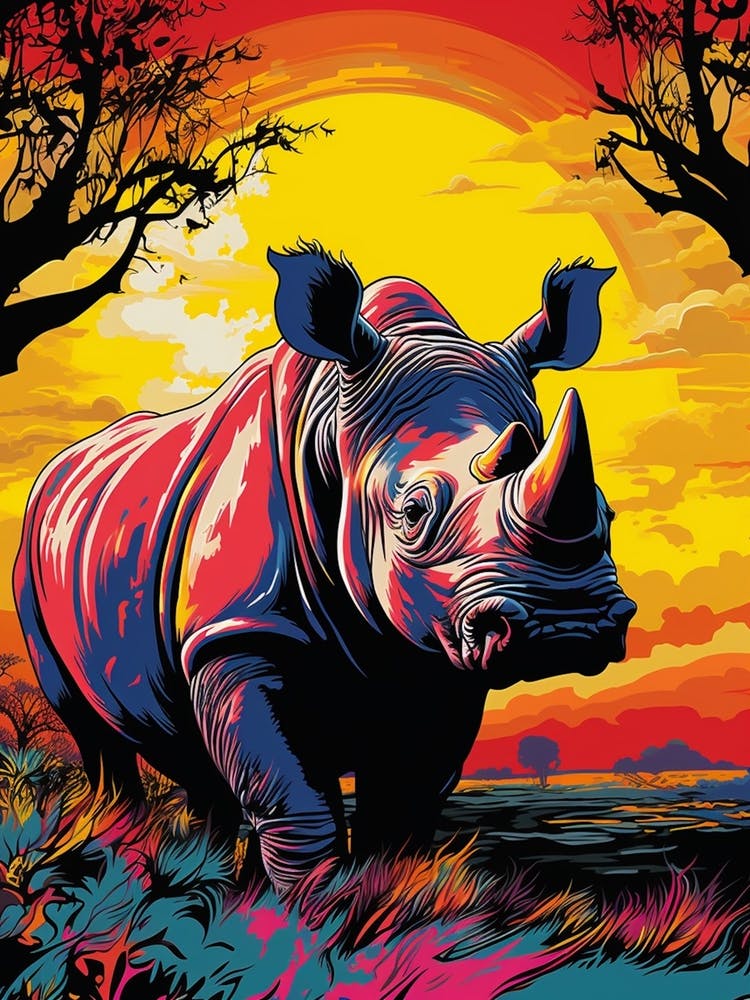 Pop Art Rhino In The Wild4