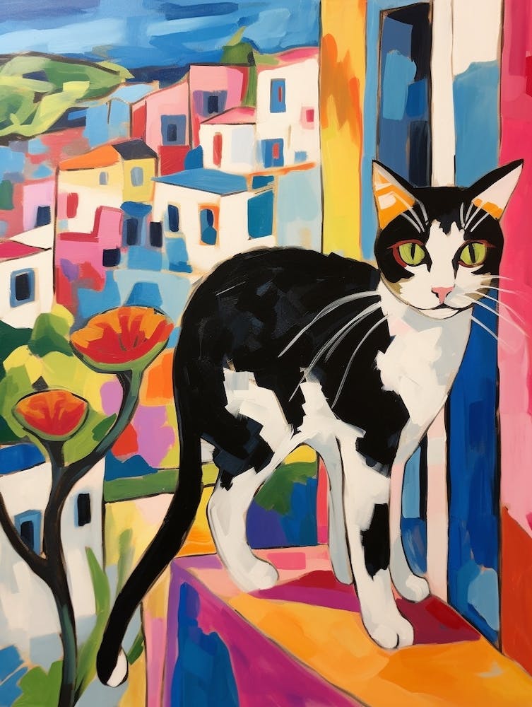 Peinture d'un Chat à Athens Greece 3