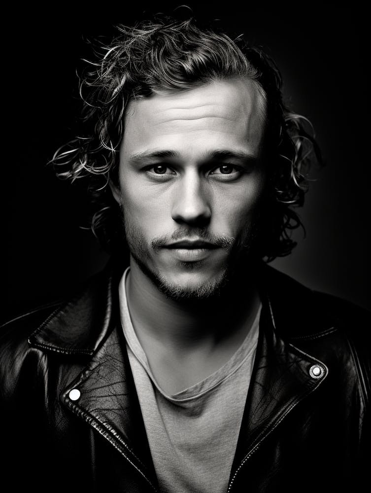 Black And White Photograph Of Heath Ledger
