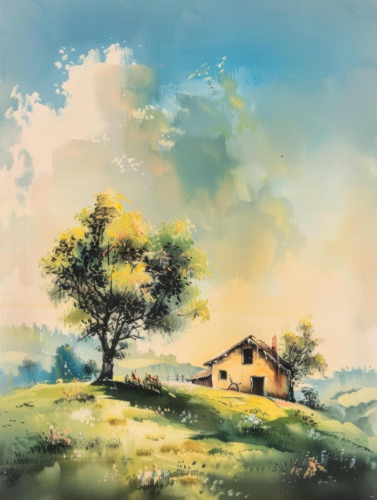 Watercolor Of A House