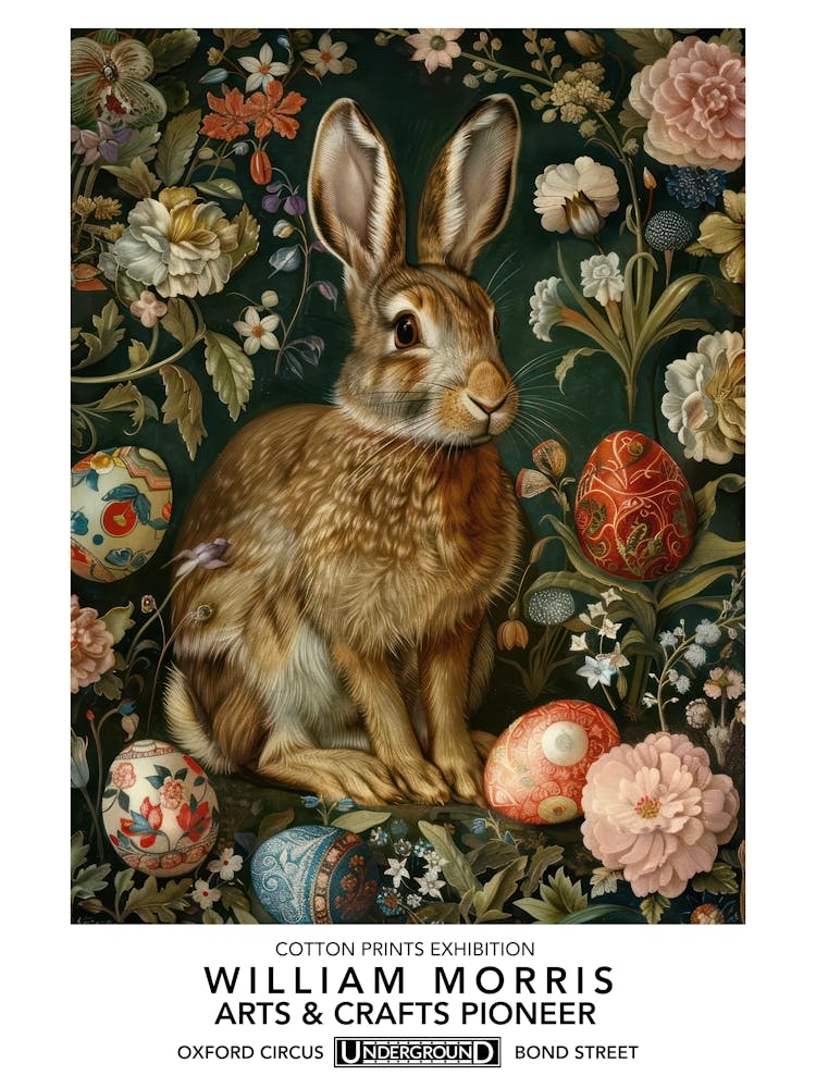 William Morris Easter Rabbits Textile 