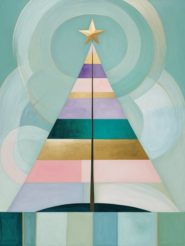 Modern Pastel Christmas Tree no2