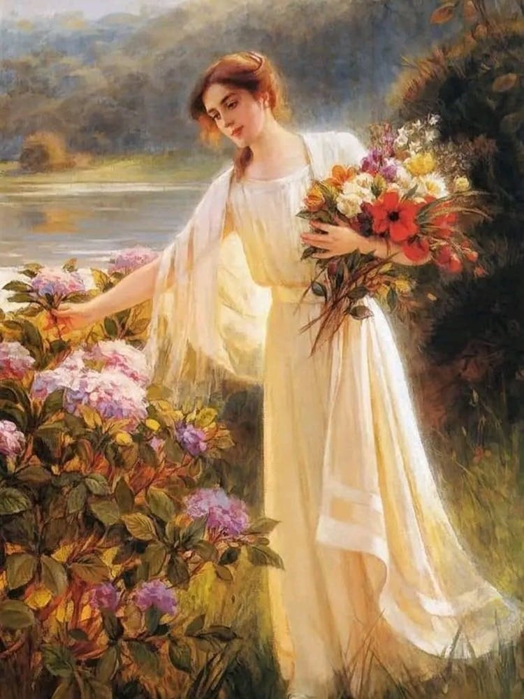 Dame aux fleurs