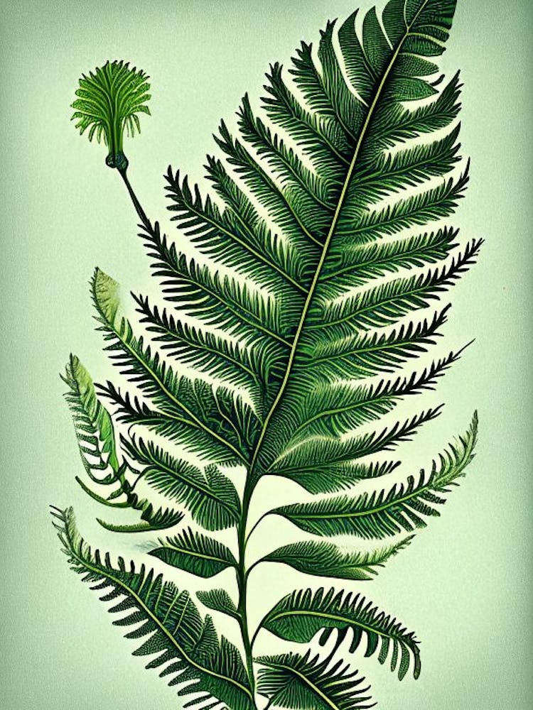 Quastenfarn 3 Vintage Botanisches Poster