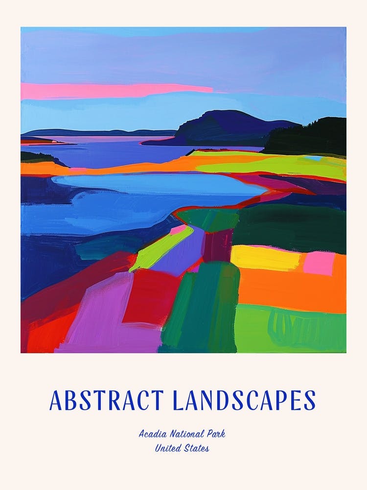 Colourful Abstract Acadia National Park Usa 4 Poster Blue