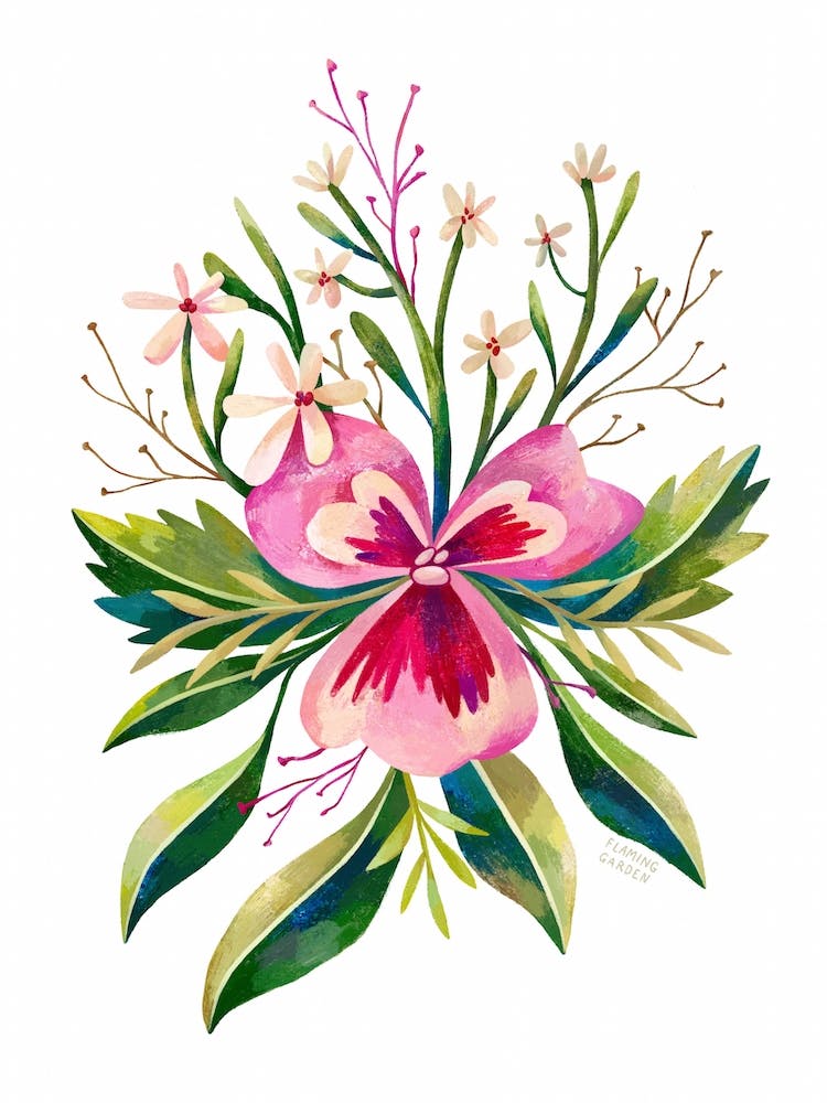 Floral Composition Pink Flower