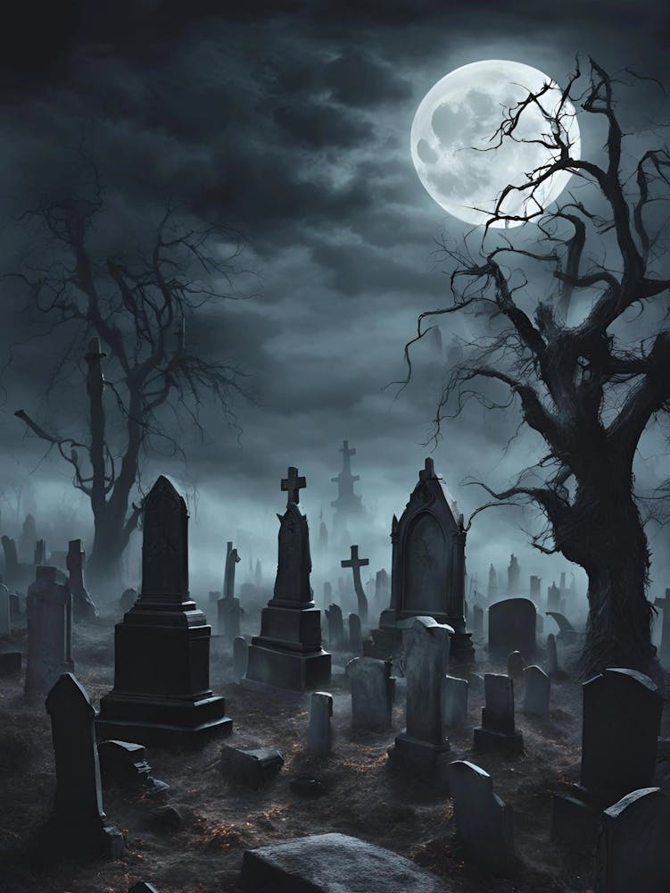 Creepy Trees & Haunted Night, Halloween Wall Decor