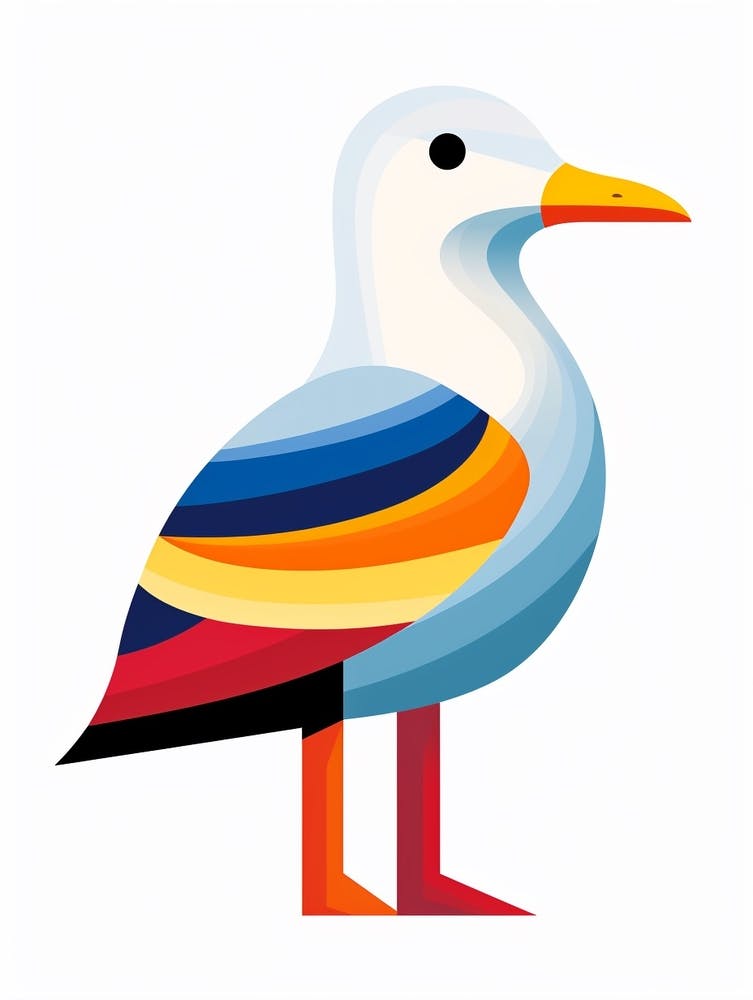 Colourful Geometric Bird Seagull 1