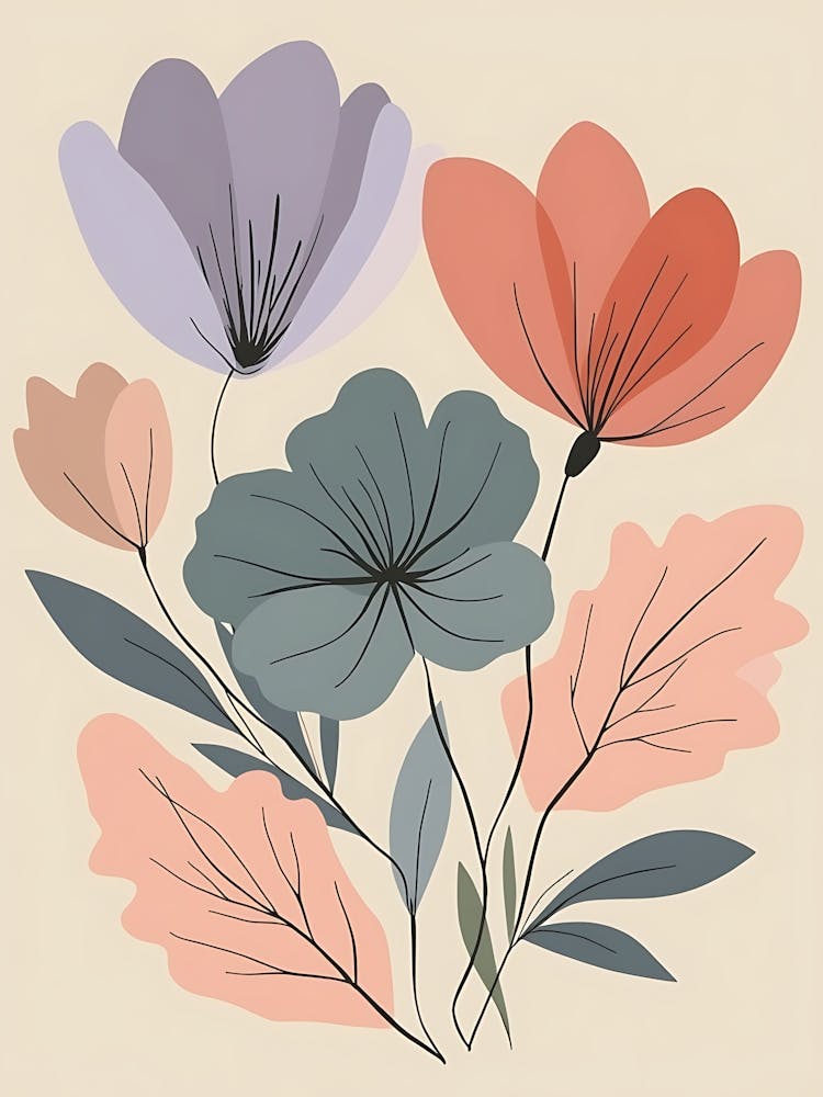 Whimsical Petals in Warm Pastel Shades