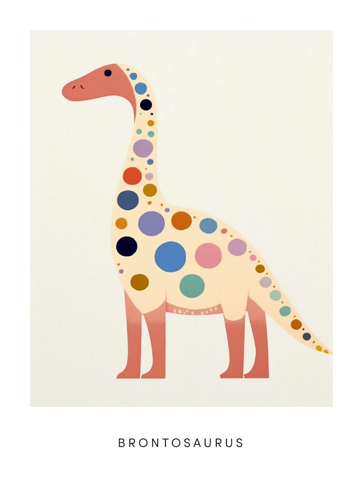 Nursery Dinosaur Art Brontosaurus Poster