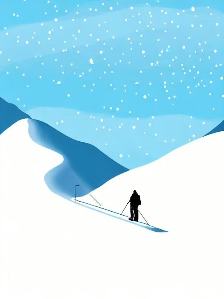 Whistler Blackcomb, Canada Minimal Skiing Poster