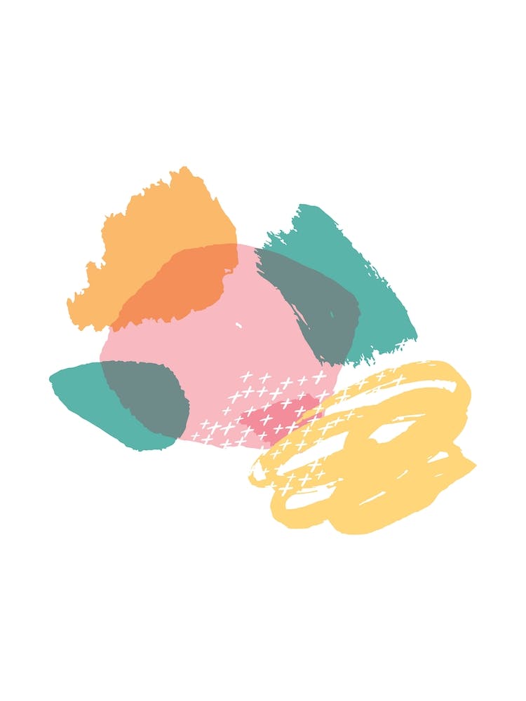 Abstract Pink and Teal Crazy Shapes