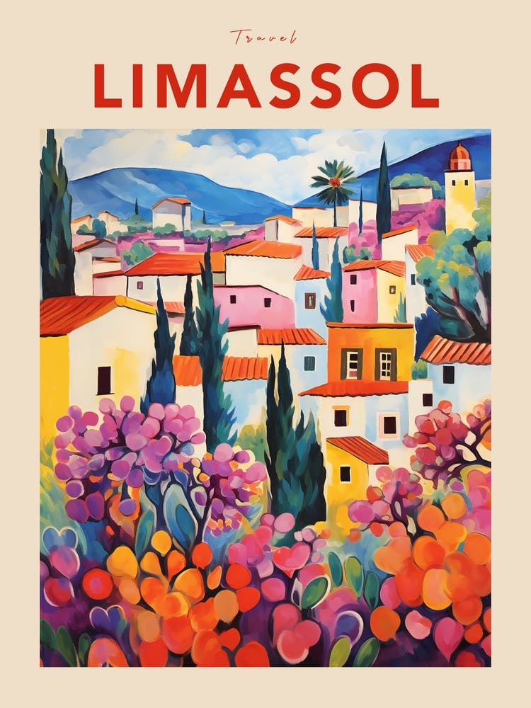 Limassol Cyprus 2 Fauvist Travel Poster