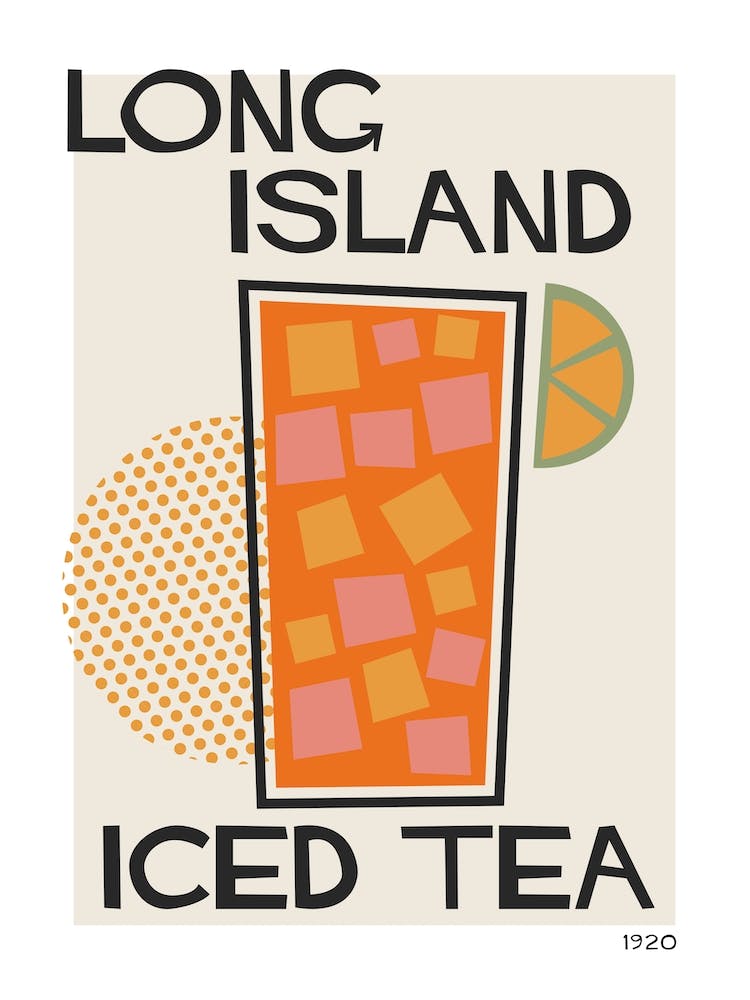 Long Island Iced Tea Cocktail Rétro Neutre