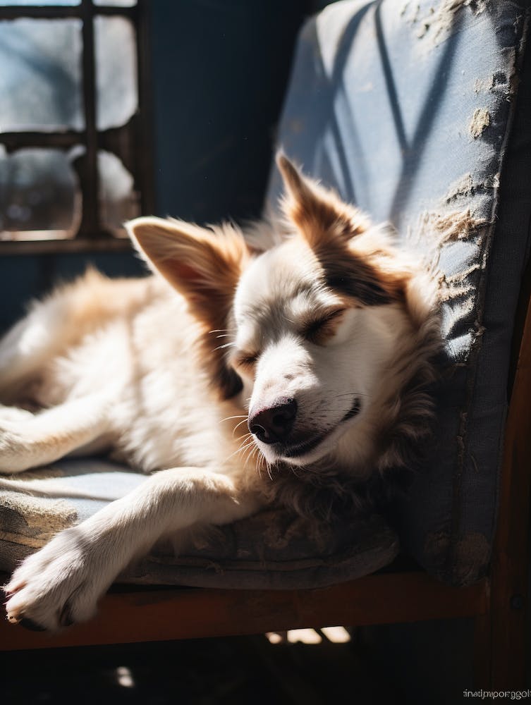 Dog Sleeping On A Chair 1