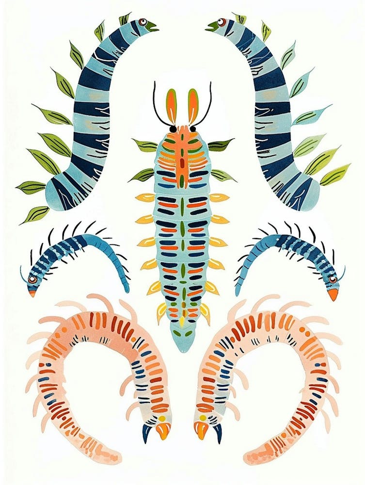 Colourful Insect Illustration Centipede 2