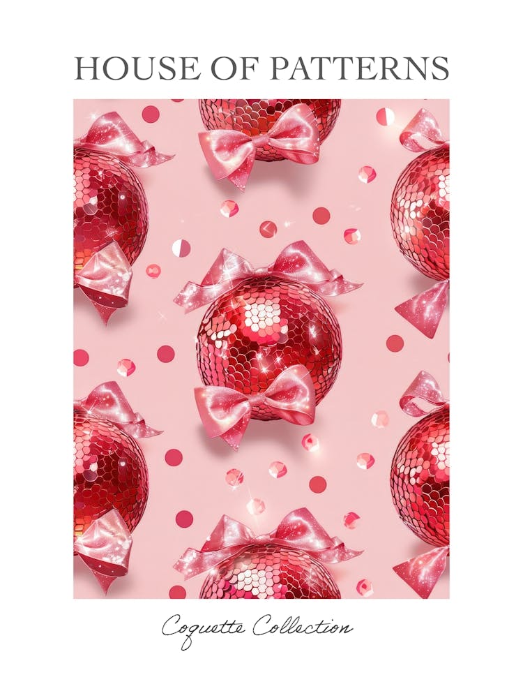 Coquette Disco Balls 2 Pattern Poster
