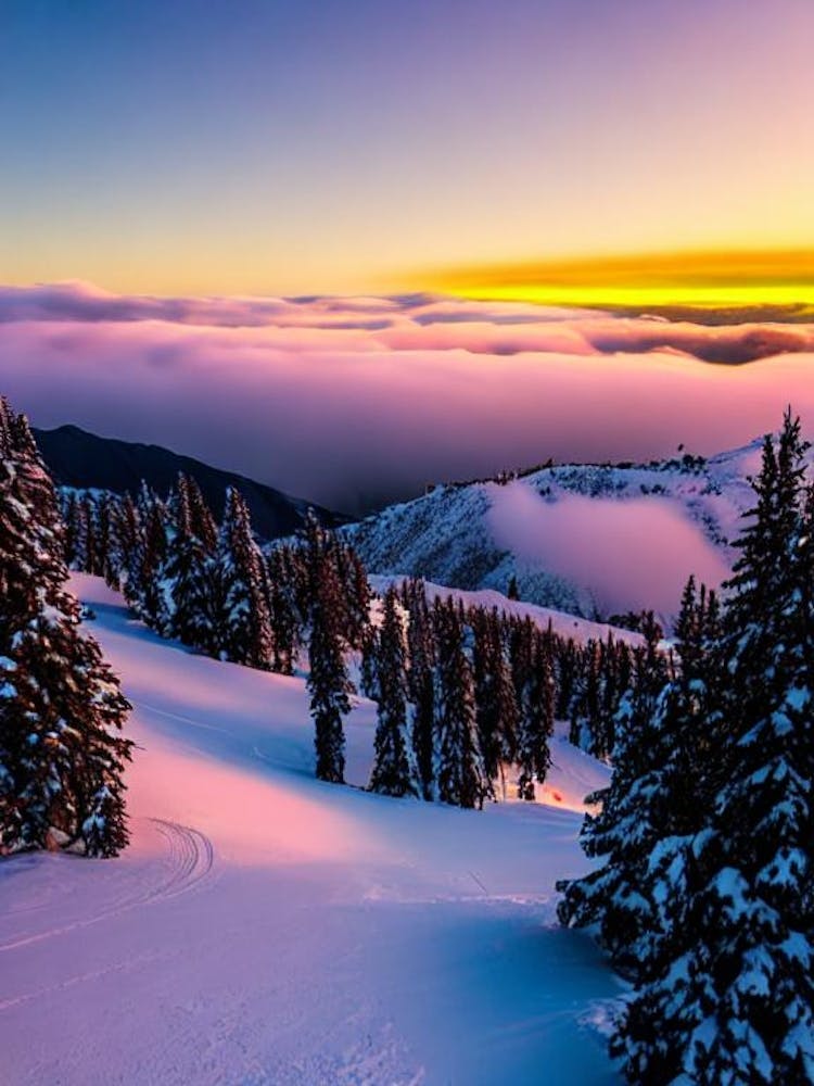 Mount Hutt, New Zealand 1 Sunrise Skiing Poster