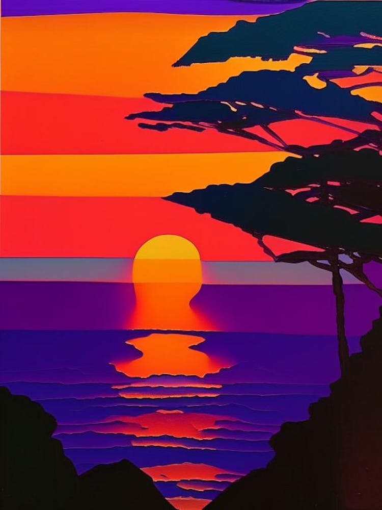 Blockfarben Sonnenuntergang