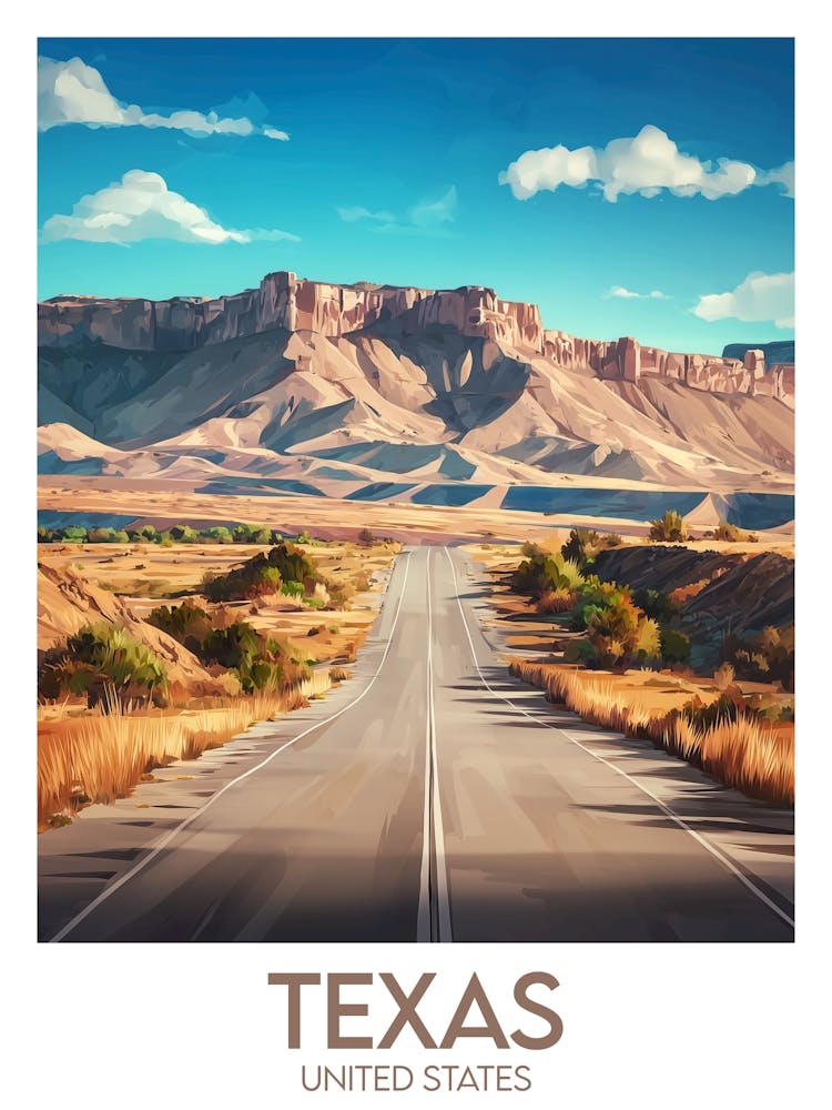Affiche de voyage Texas
