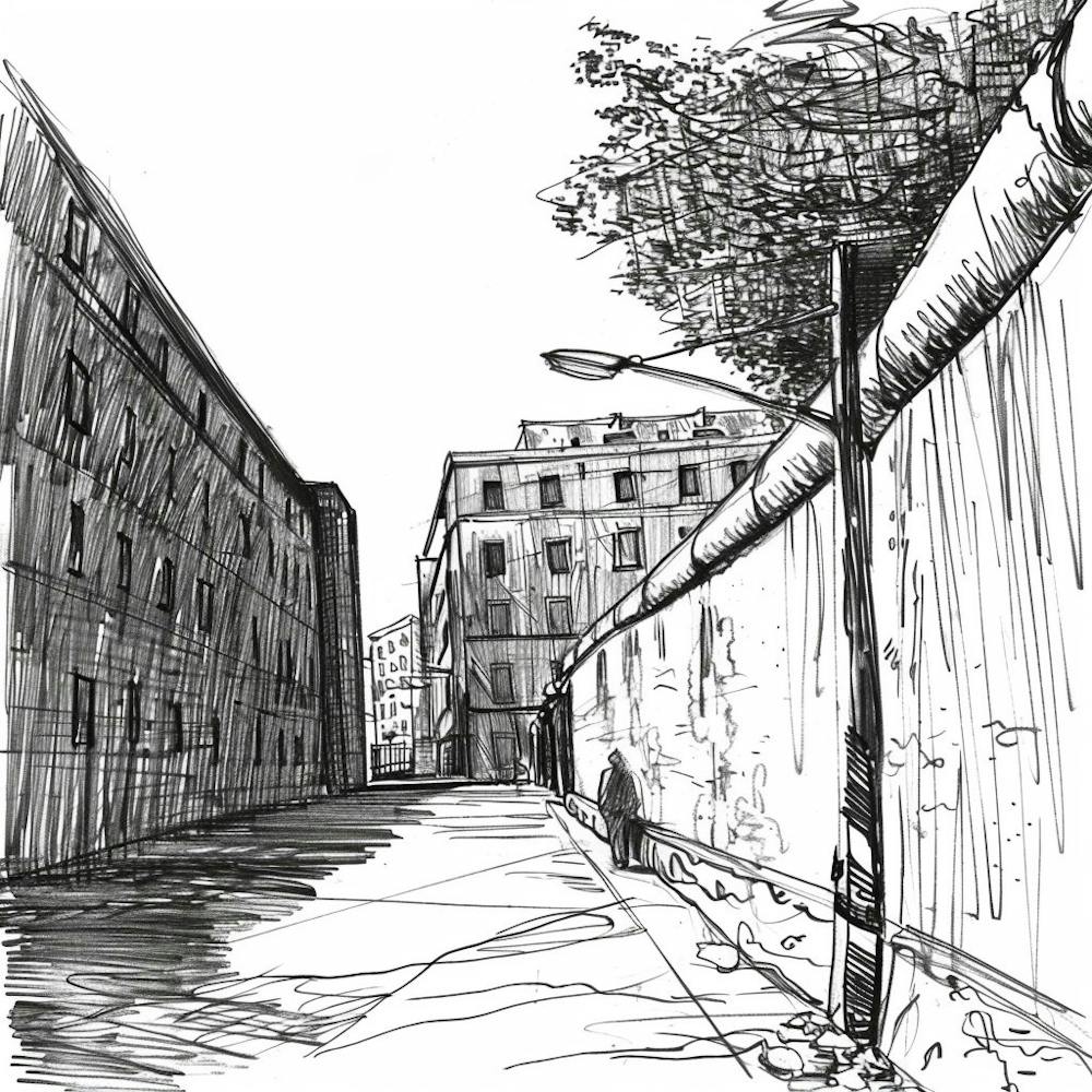 Berlin Wall Street Scene