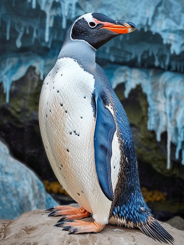 Galapagos Penguin Deception Island Colour Block Painting 6