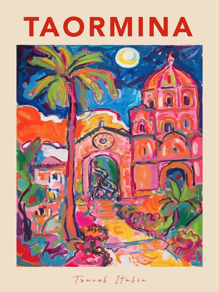 Taormina 2 Italia Travel Poster