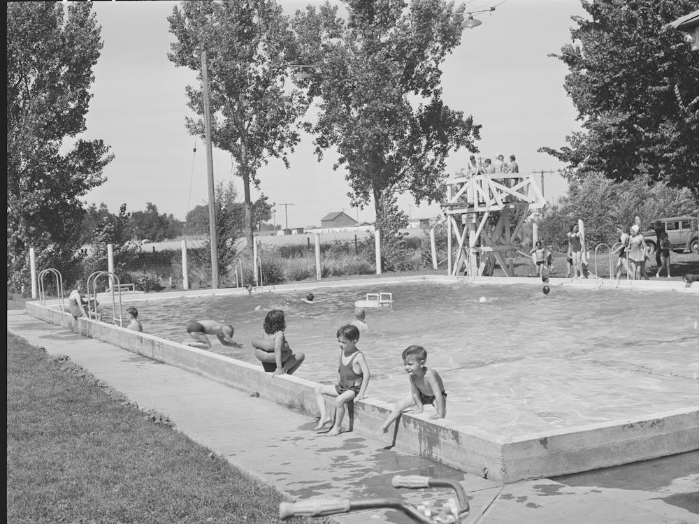 Swimming Pool At Athena, Oregon, This Pool Is Near The Fsa (Farm Security Administration) Migratory Labor Camp