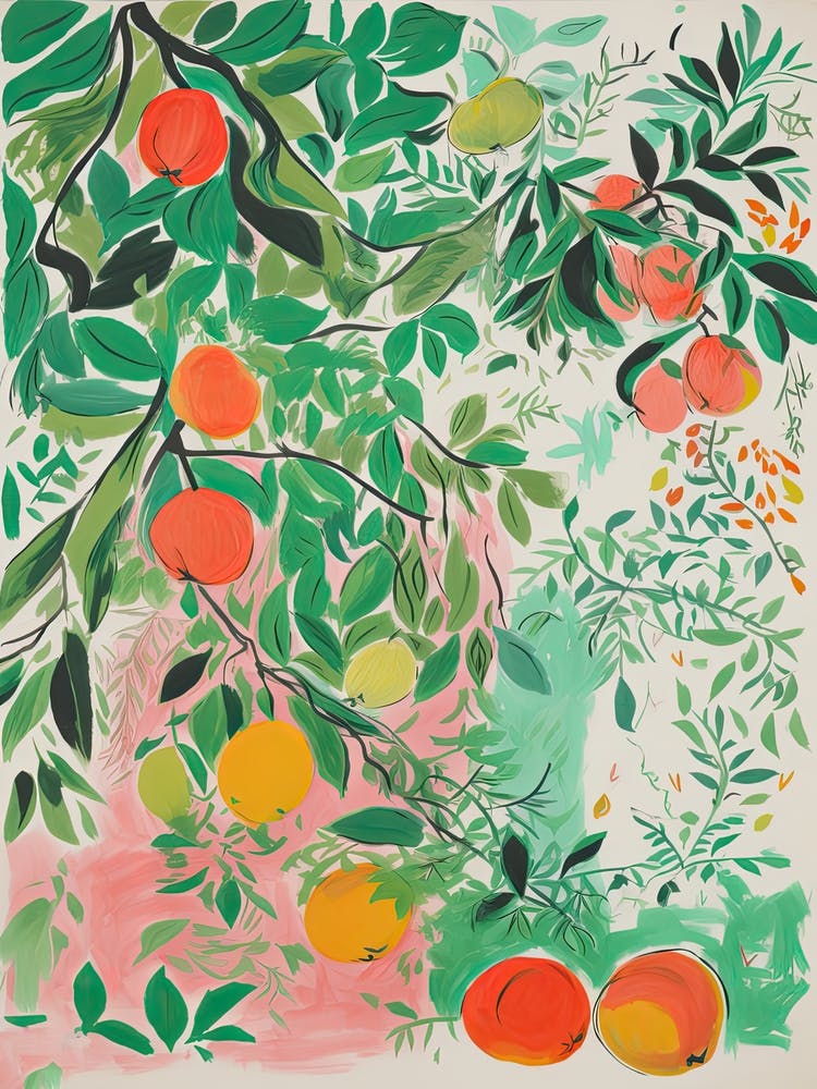 Peach Fruit Drawing 4