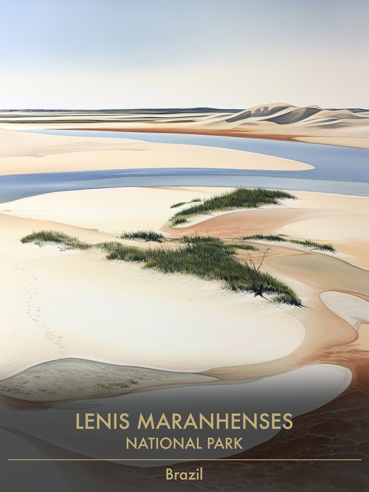 Lenis Maranhenses National Park Brazil Watercolour 4