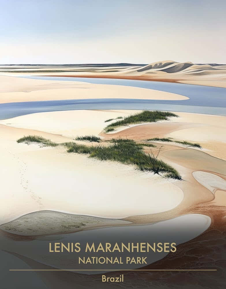 Lenis Maranhenses National Park Brazil Watercolour 4