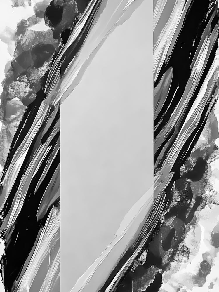 Abstract Black And White Painting 30