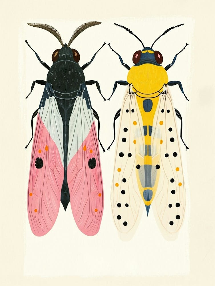 Colourful Insect Illustration Whitefly 11