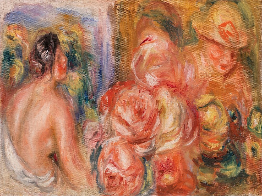 Roses And Small Nude, Pierre Auguste Renoir