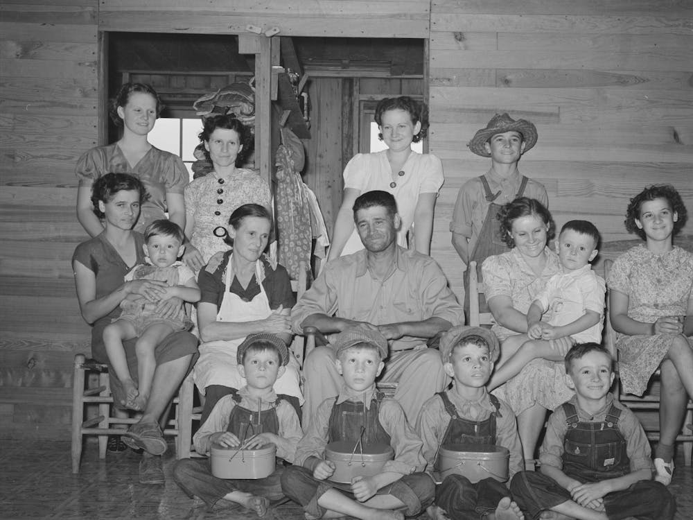 Large Cajun Family On Farm South Of Crowley, Louisiana By Russell Lee