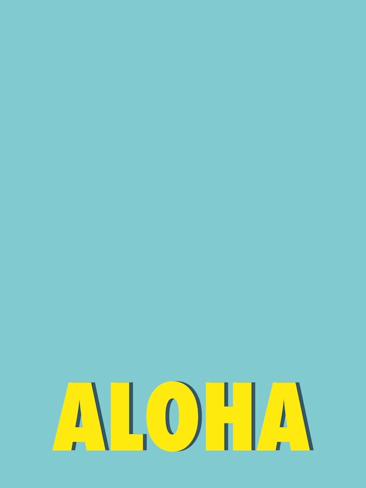 Aloha - Blue Typography