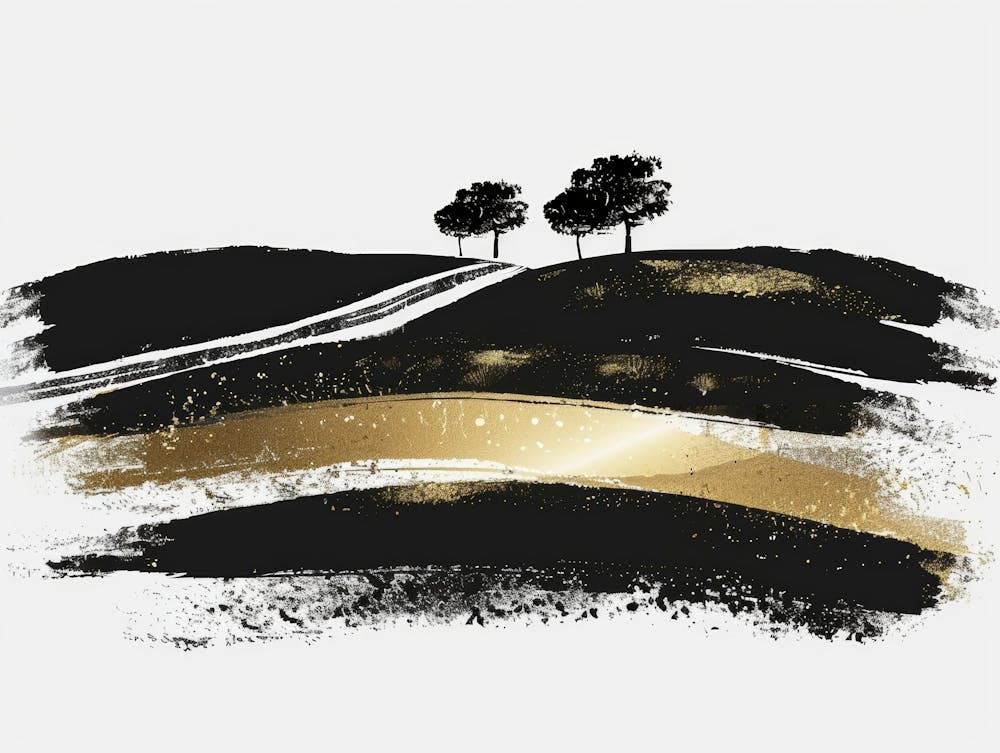 Black And Gold Landscape