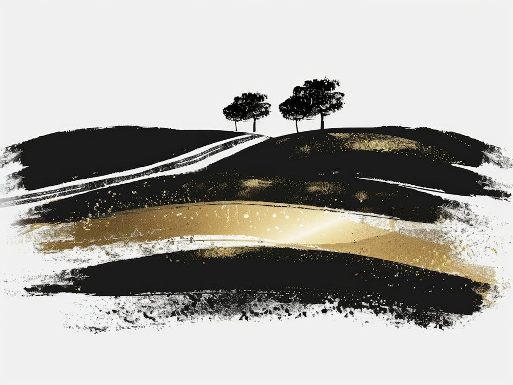 Black And Gold Landscape