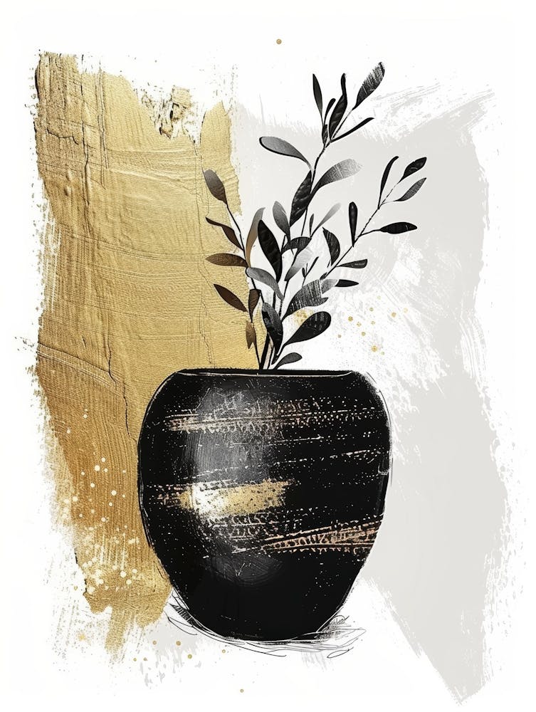 Gold And Black Painting 9