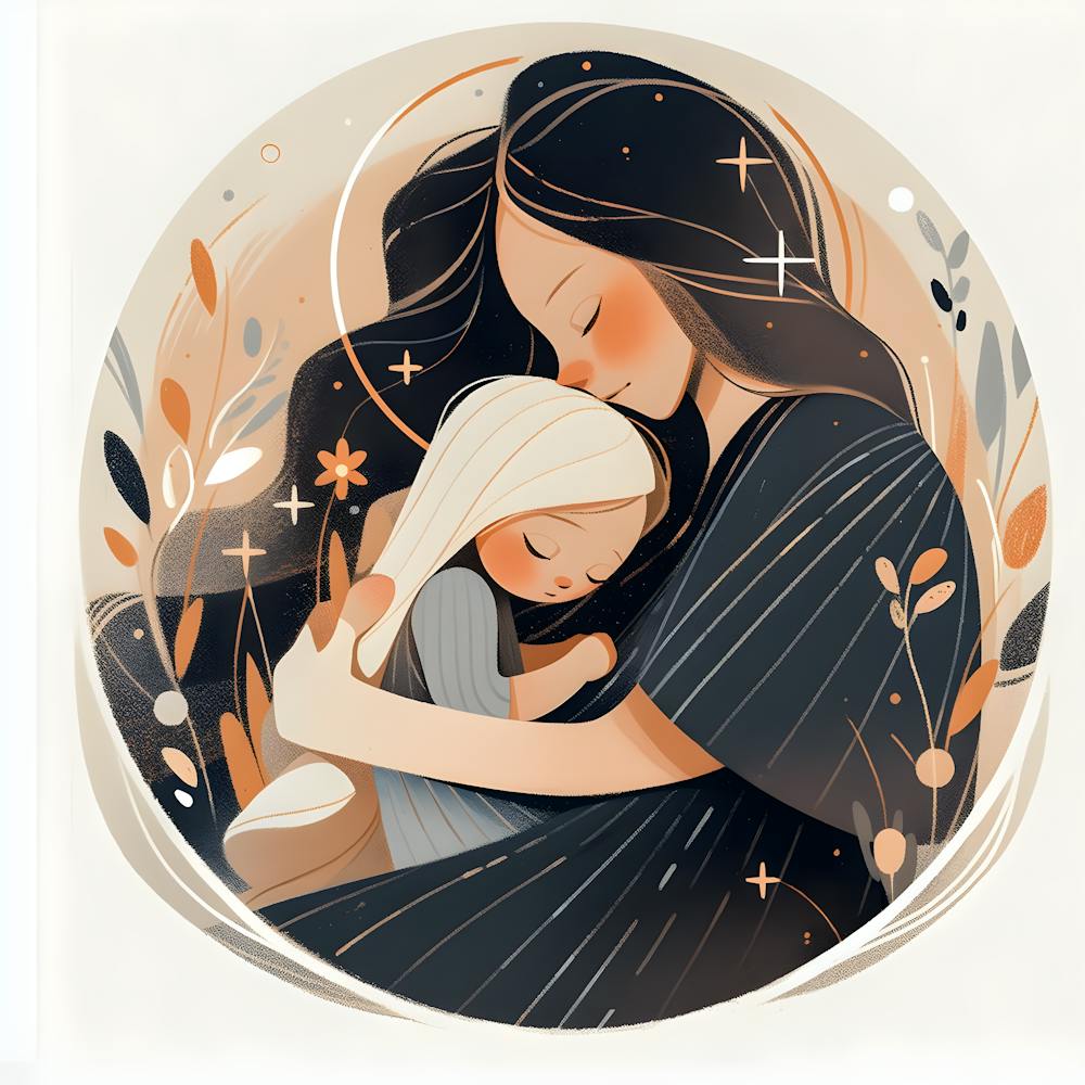 Câlin Doux Art Mural Maternité Pour Nouvelles Mamans