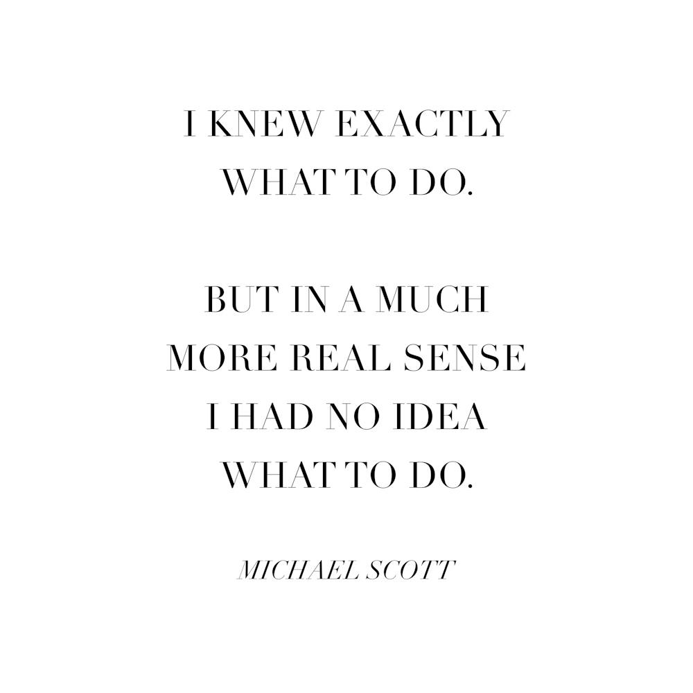 I Knew Exactly What To Do Michael Scott Quote