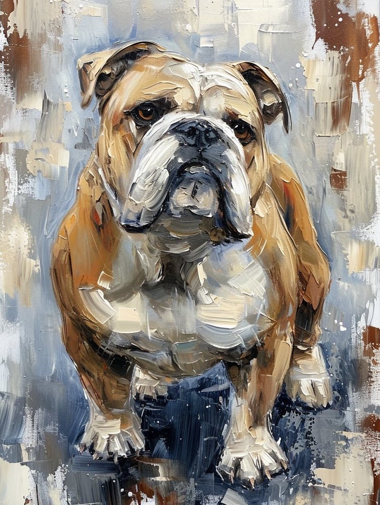 Bulldog Acrylic Painting 7