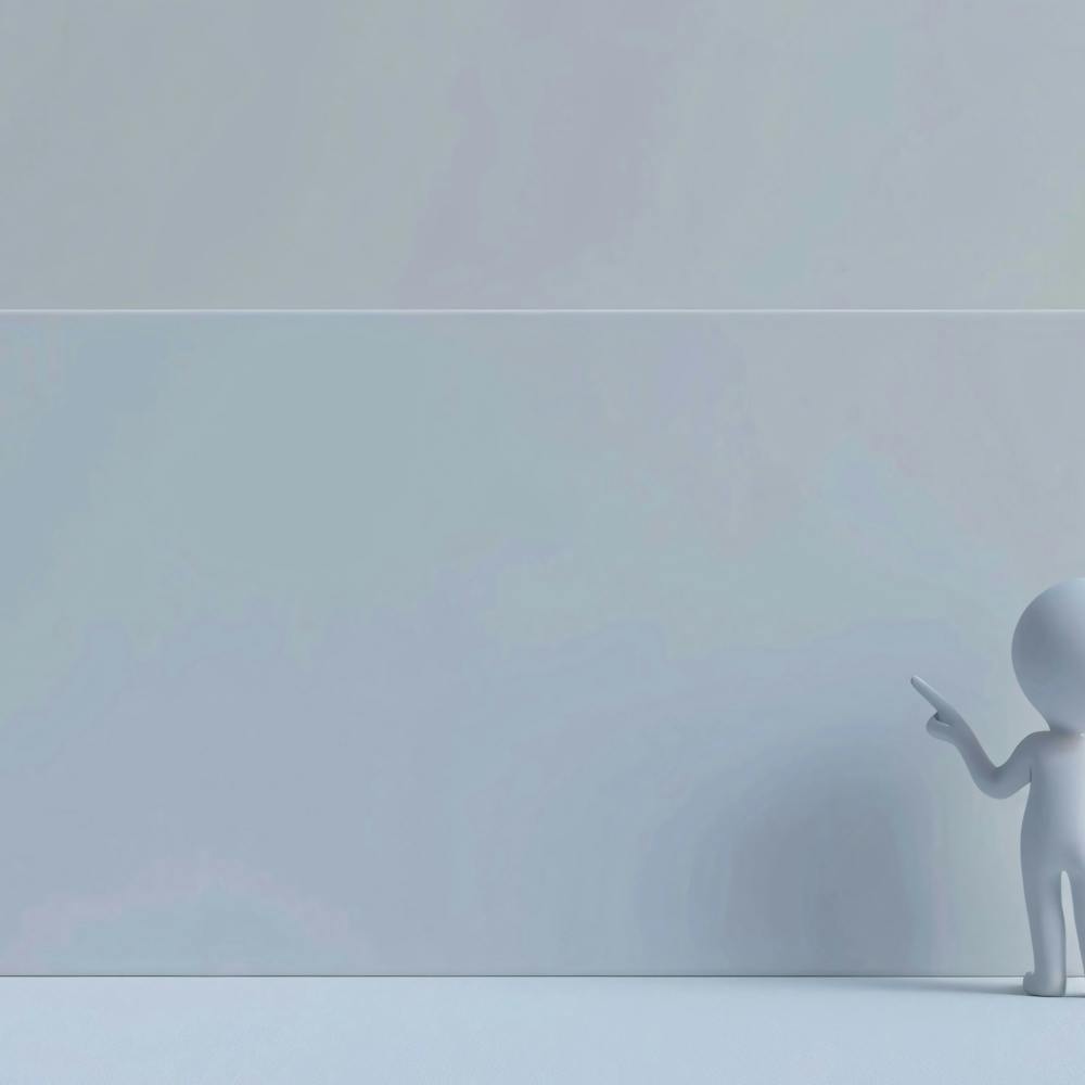 3d Person Pointing At A Blank Wall