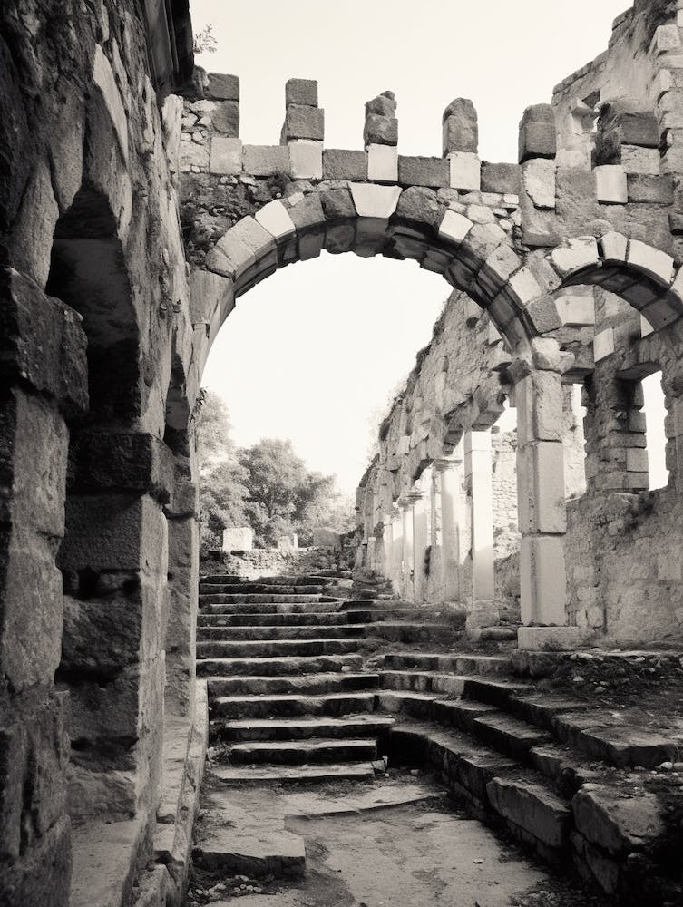 Pula, Croatia, Black And White Old Photo 2