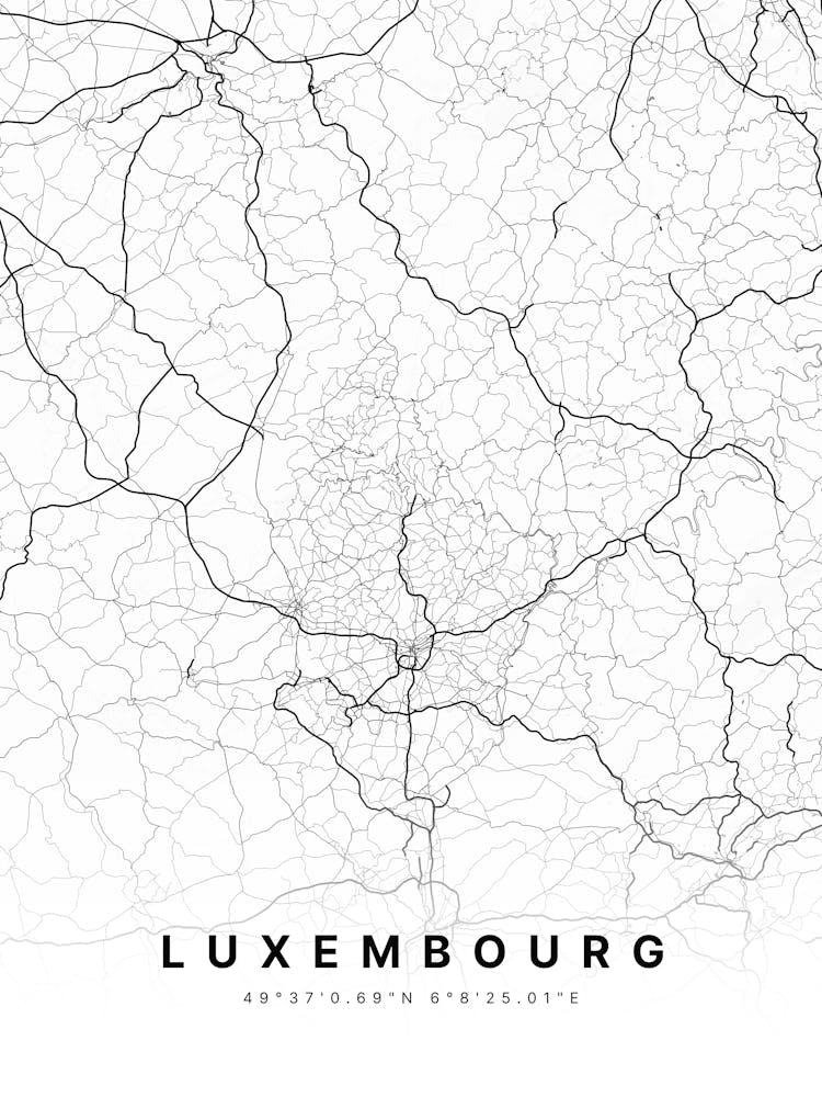Luxembourg White Map