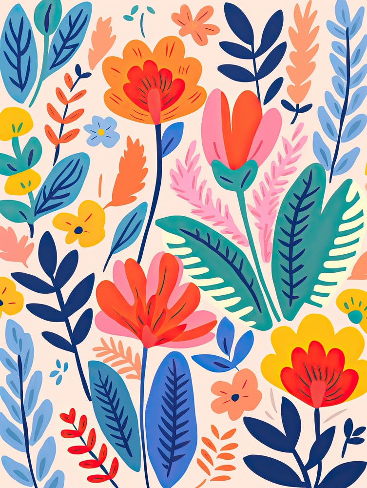 Flowers 30, Matisse style, Floral texture