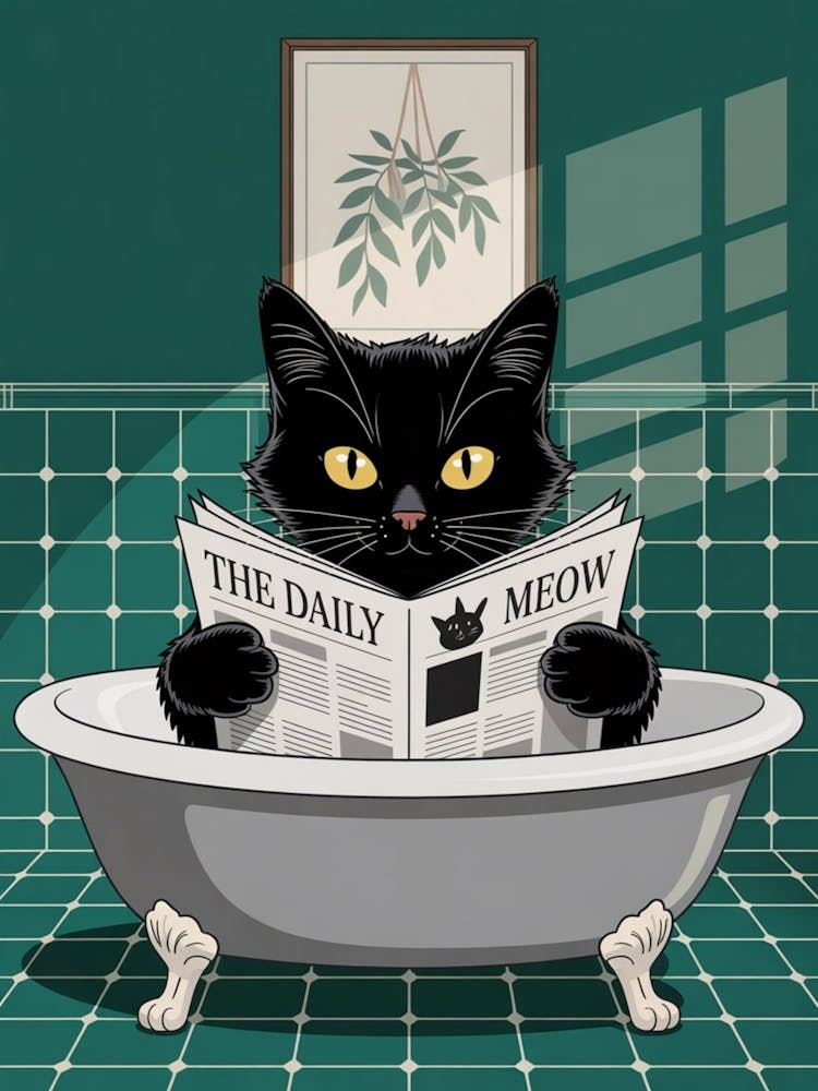 cat reading newspaper 2