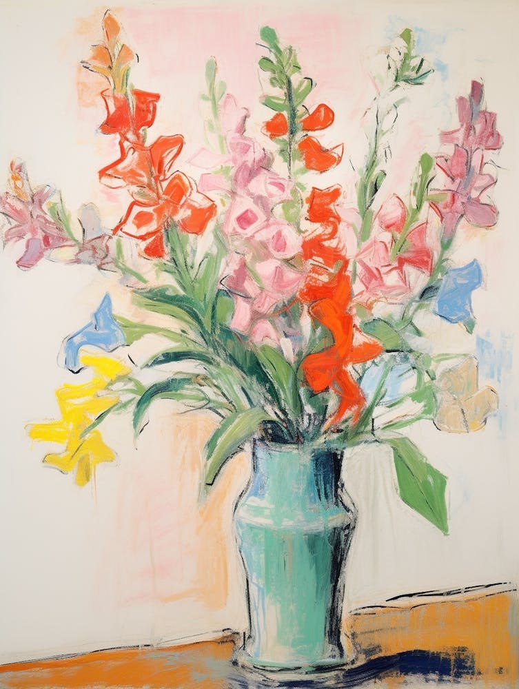 Blumenbild Fauvistischer Stil Löwenmaul 2