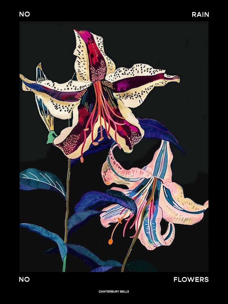 No Rain No Flowers Poster Canterbury Bells 2