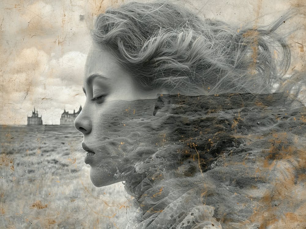 Temporal Resonances: A Conceptual Art Collection. Woman'S Face